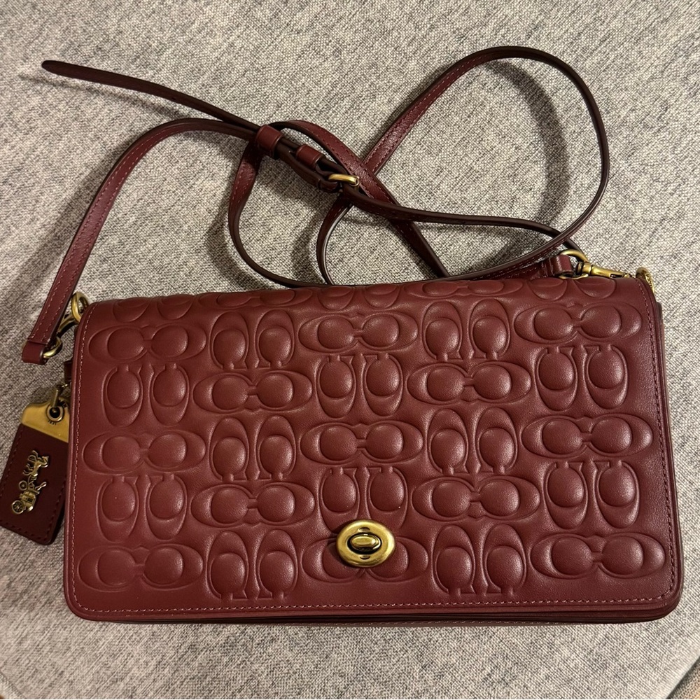 Coach Burgundy Embossed Signature 1941 Dinky